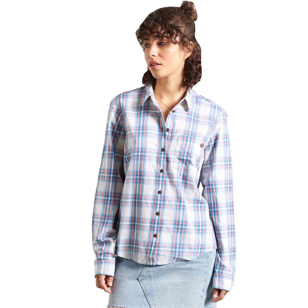 Blouses And Shirts Superdry Lightweight Check Blue