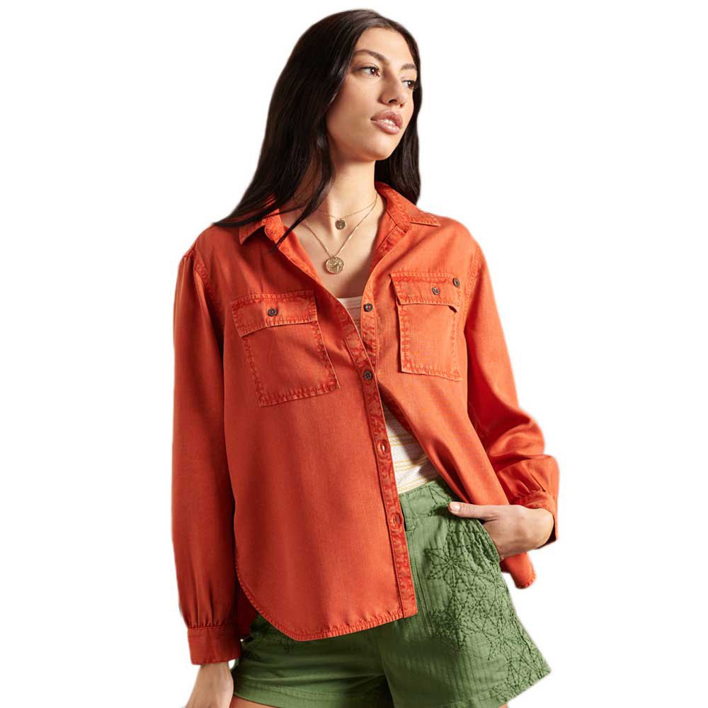 Blouses And Shirts Superdry Textured Orange