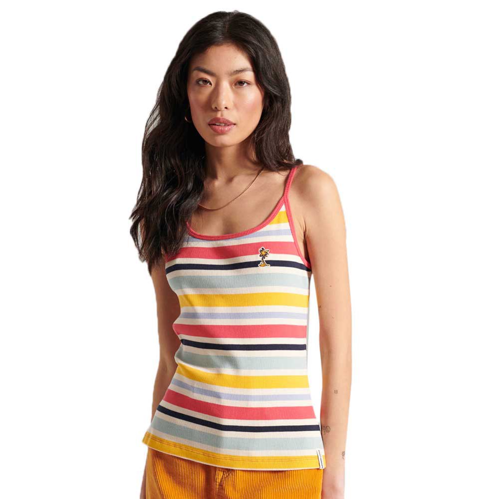 Women Superdry Cali Stripe Racer Sleeveless T-Shirt Multicolor