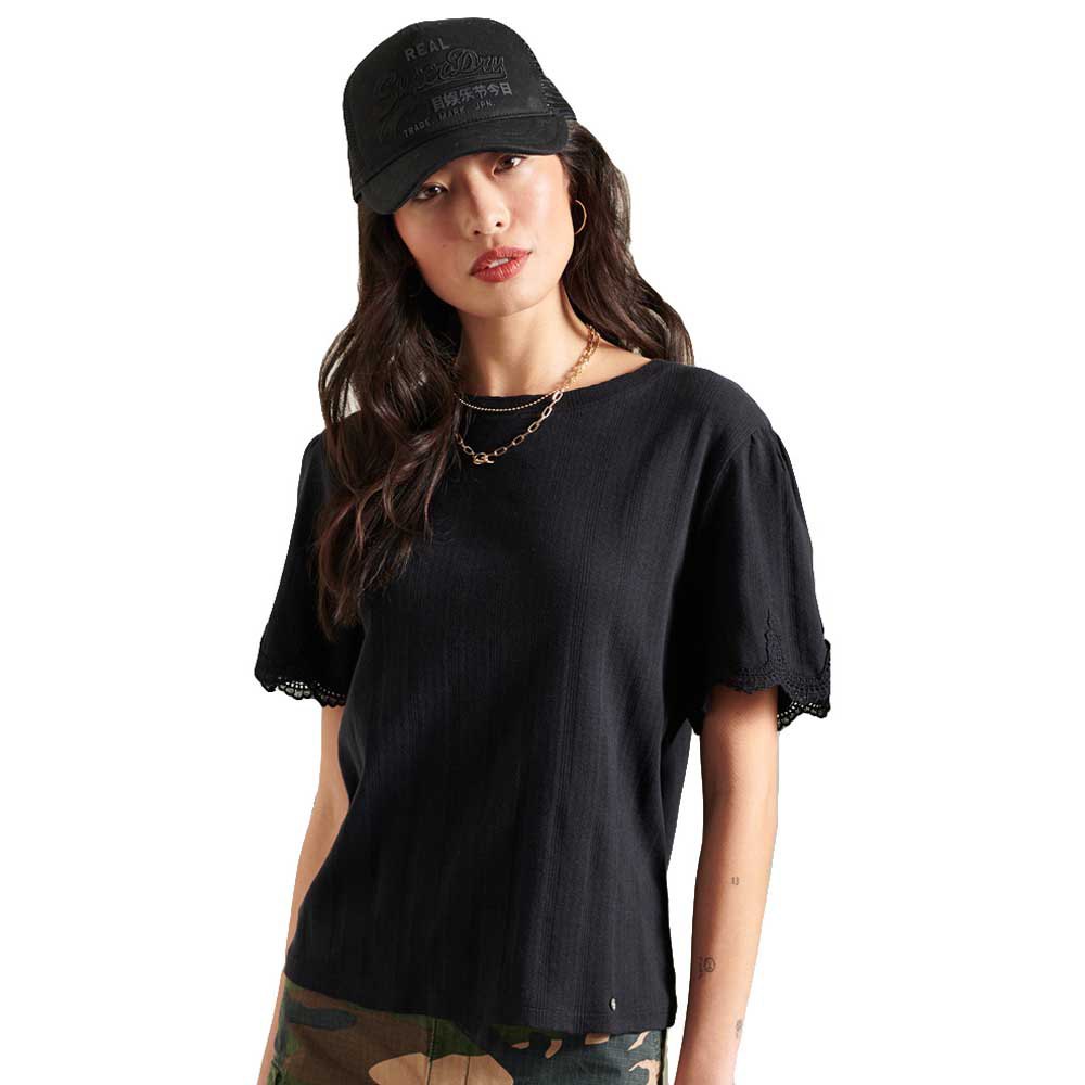 Clothing Superdry Embroidered Short Sleeve T-Shirt Black