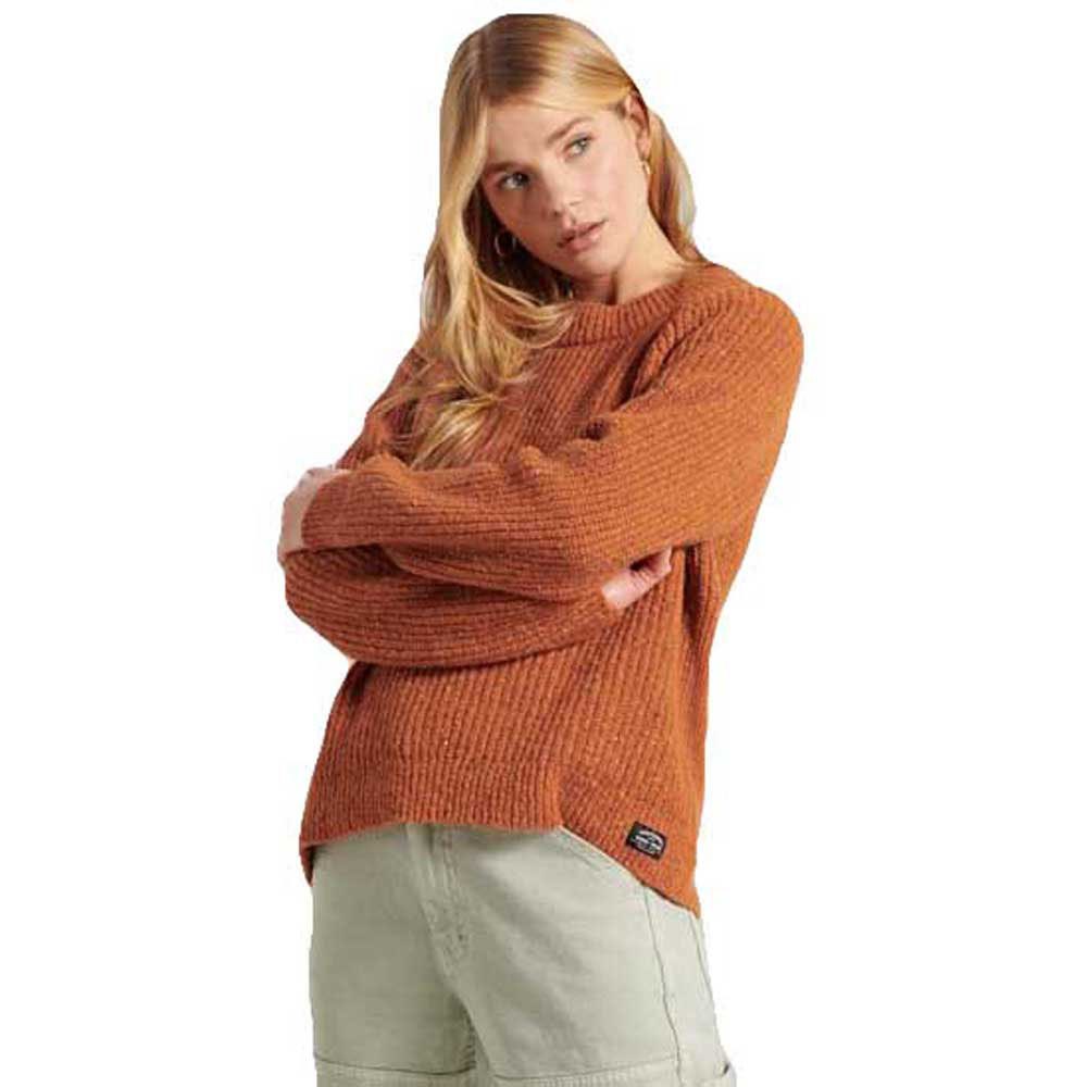 Clothing Superdry Freya Tweed Crew Sweater Orange