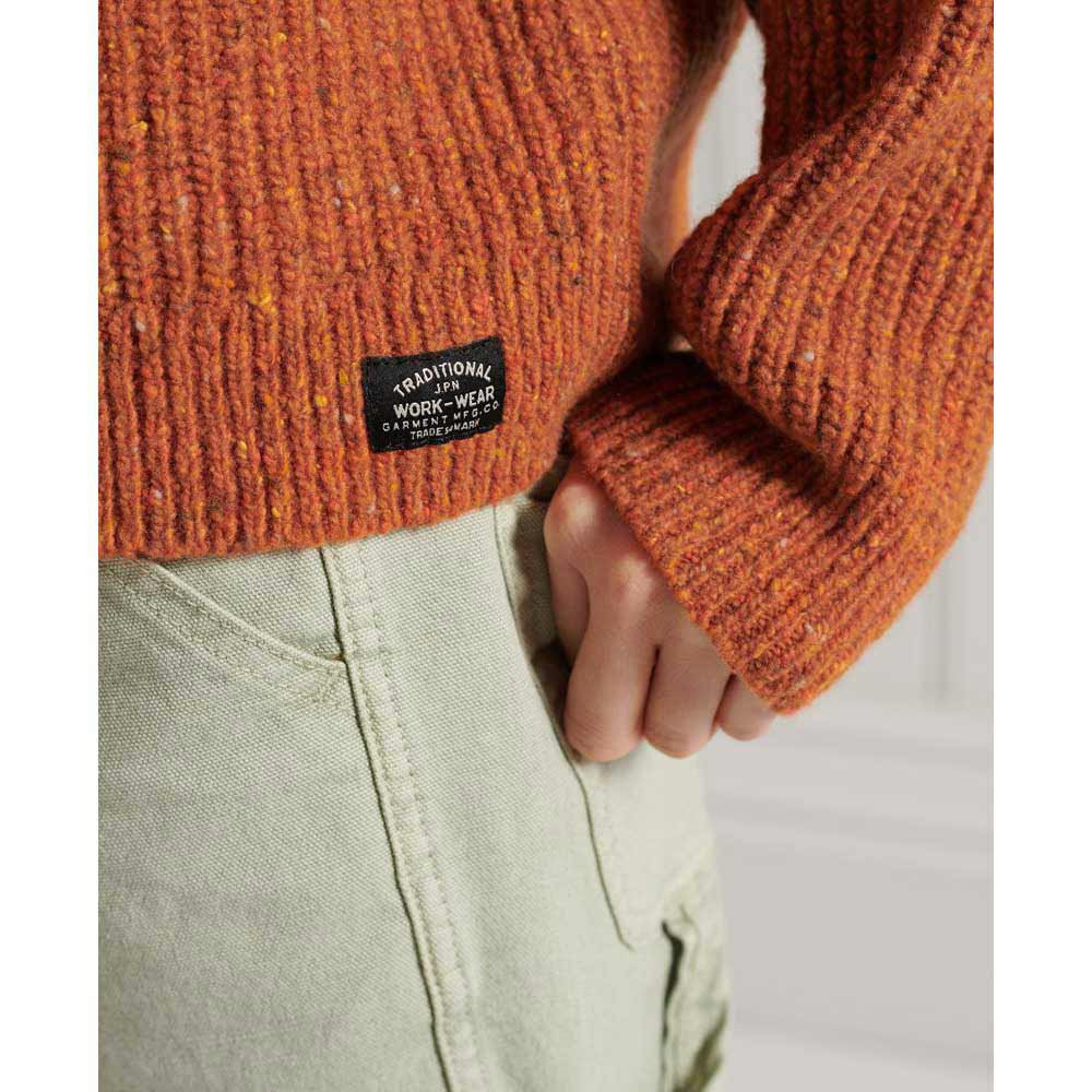 Clothing Superdry Freya Tweed Crew Sweater Orange