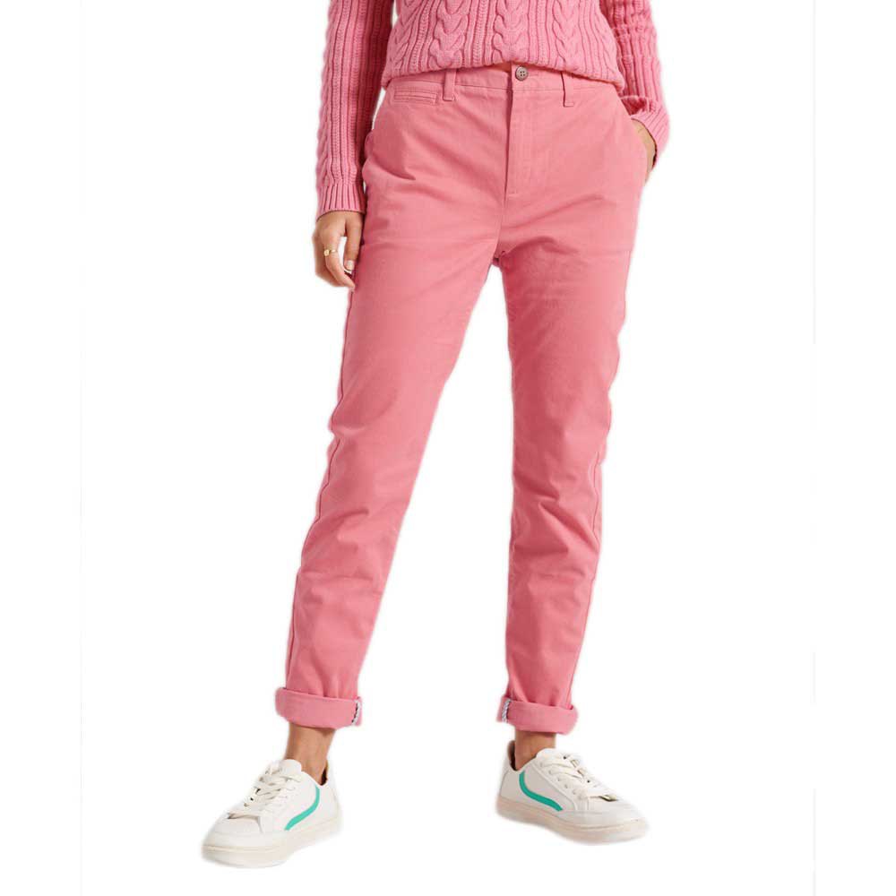 Femme Superdry Pantalon Chino Slim Skate Pink