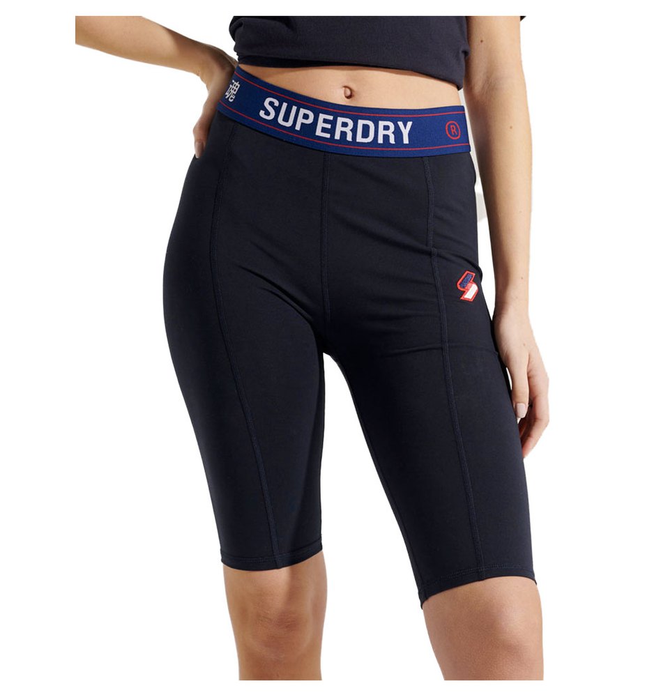 Women Superdry Sportstyle Essential Cycling Shorts Blue