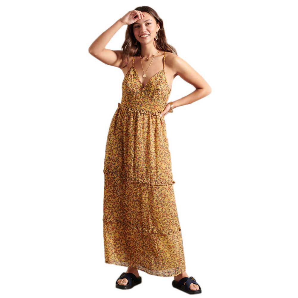 Clothing Superdry Margaux Maxi Long Dress Yellow