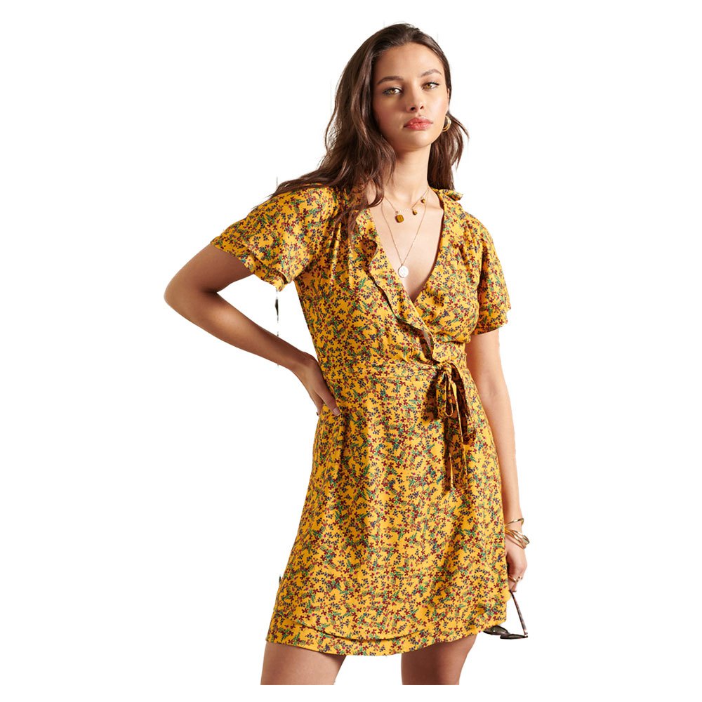 Clothing Superdry Summer Wrap Dress Yellow