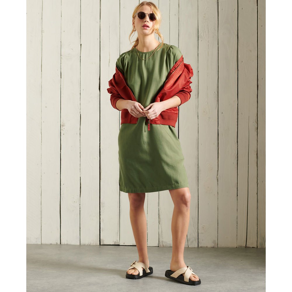 Women Superdry Tencel Short Dress Green