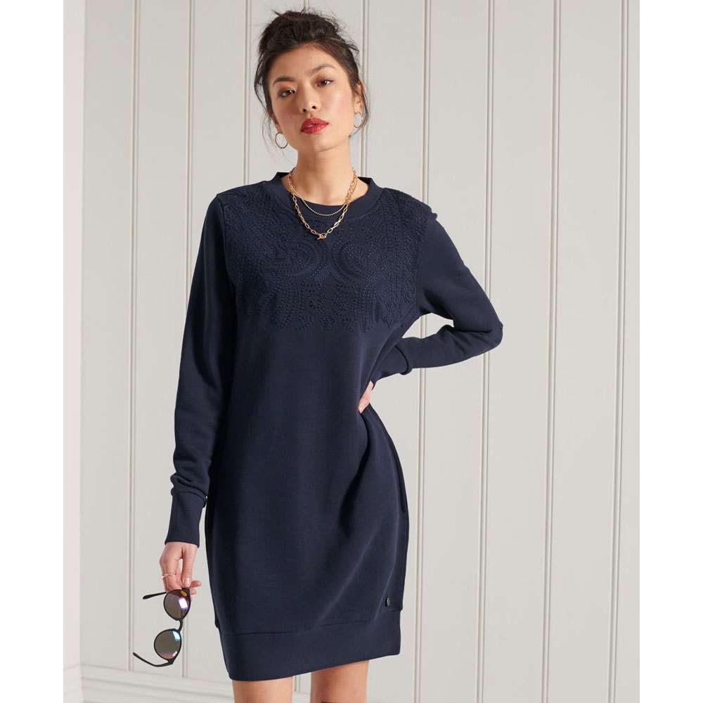 Clothing Superdry Bohemian Sweat Short Dress Blue