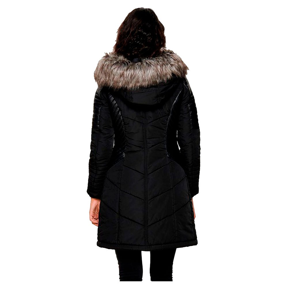 Femme Only Manteau Linette Black / Detail Grey Fur