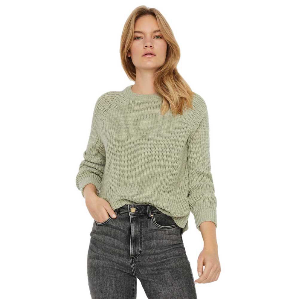 Women Vero Moda Lea O-Neck Raglan Sweater Green