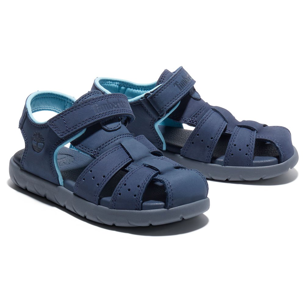Kid Timberland Nubble Leather Fisherman Youth Sandals Blue