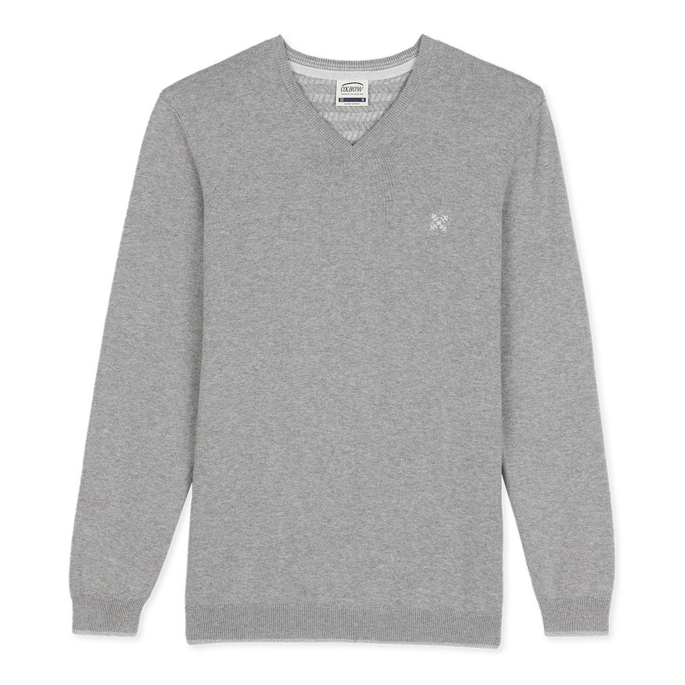 Men Oxbow Pivega Essential V-Neck Sweater Grey