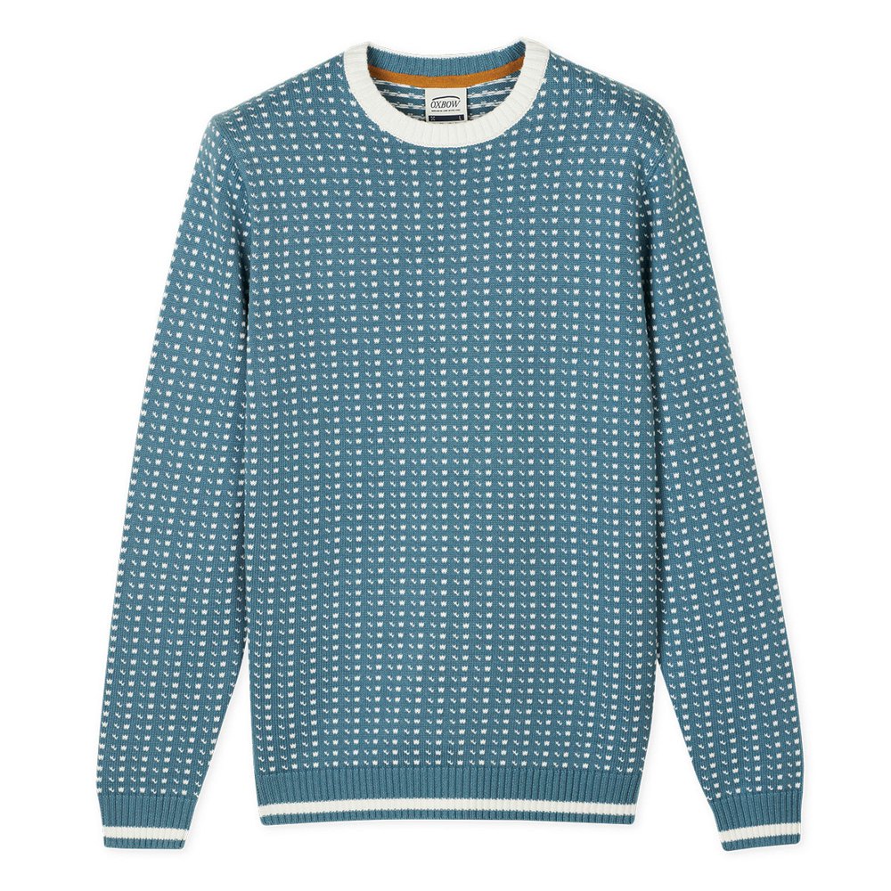 Sweaters Oxbow Peck Micro Jacquard Crewneck Sweater Blue