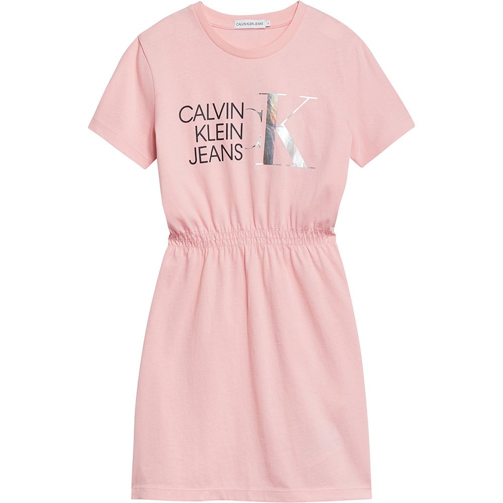 Dresses Calvin Klein Hybrid Logo Short Dress Pink