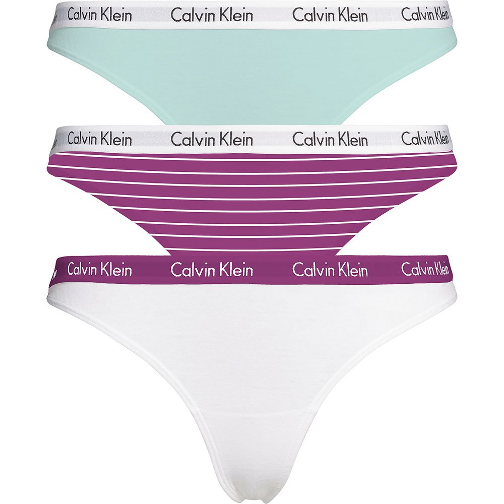 Vêtements Intérieurs Calvin Klein Tanga 3 Unités Whitewplum / Fstripeplum / Aqualuster