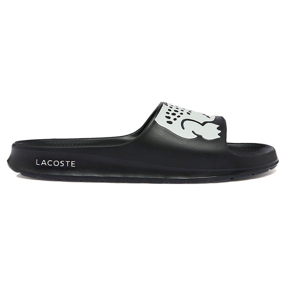 Homme Lacoste Tongs Croco 2.0 Synthetic Black / White