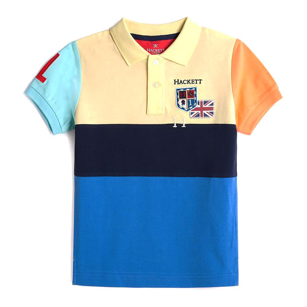Clothing Hackett Multi Panels Short Sleeve Polo Shirt Multicolor