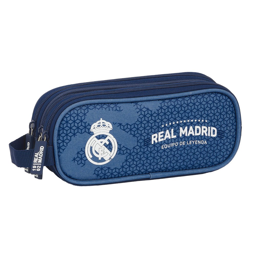 Suitcases And Bags Safta Real Madrid Leyenda Triple Pencil Case Blue