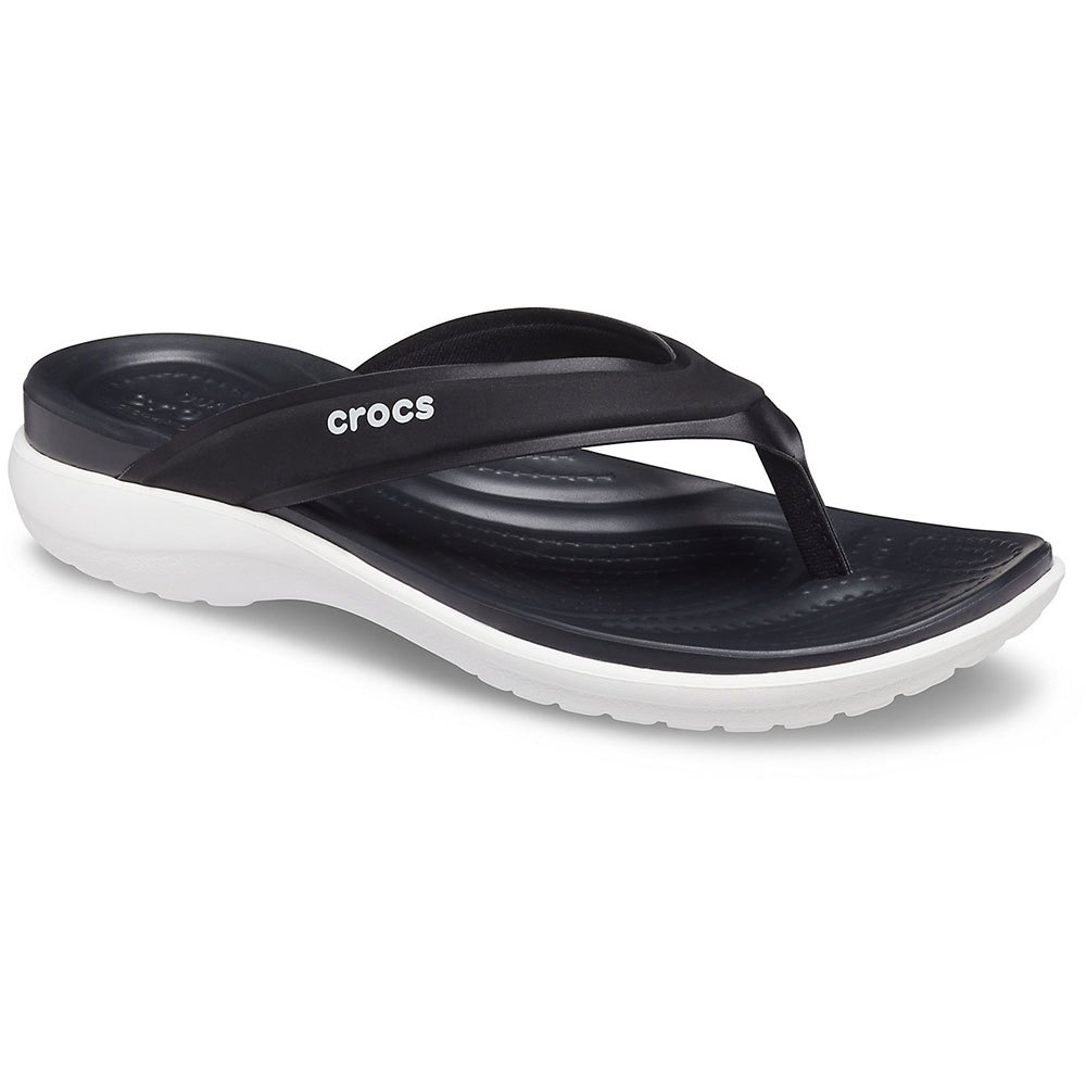 Women Crocs Capri V Sporty Flip Flops Black