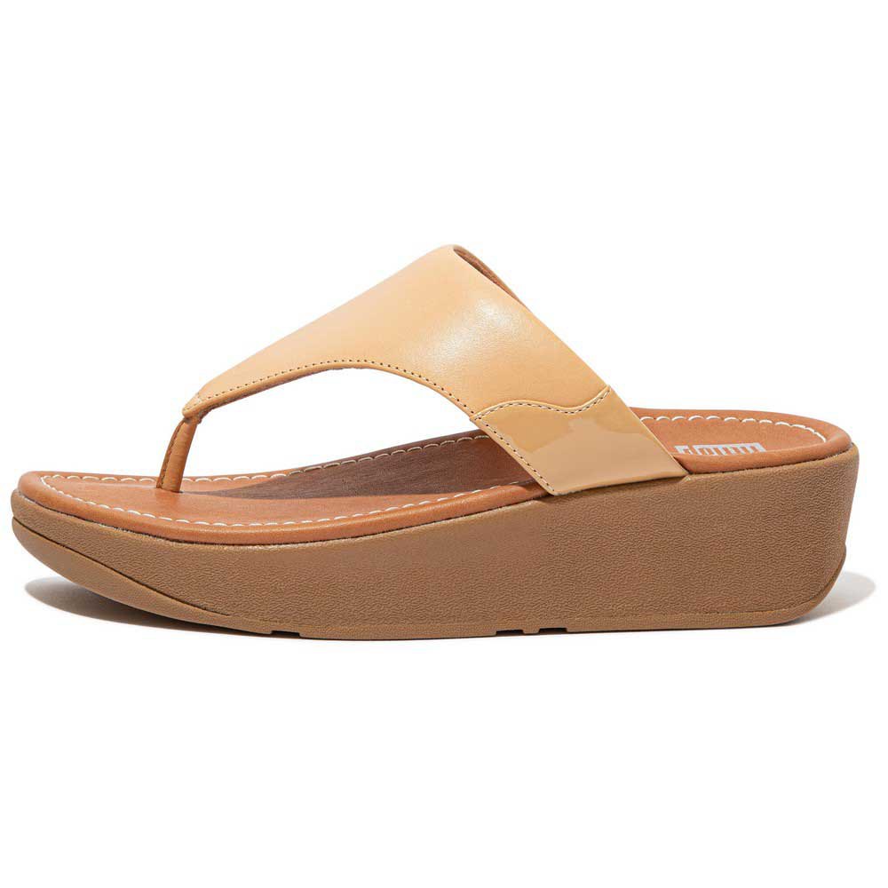Sandals Fitflop Myla Leather Flip Flops Beige