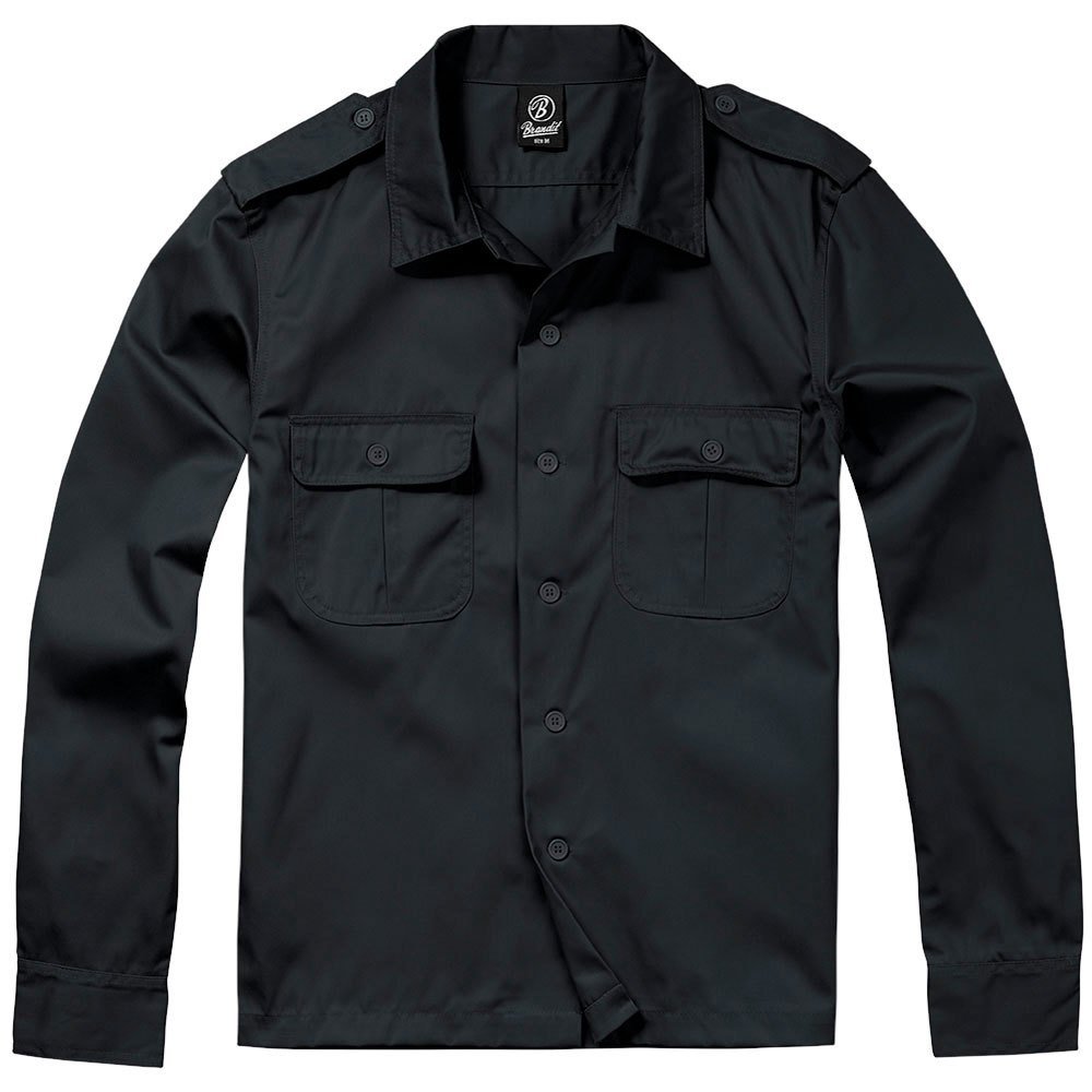 Men Brandit US Long Sleeve Shirt Black