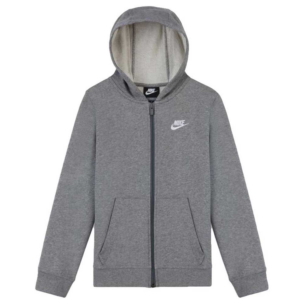 Boy Nike Sportswear Club French Terry Full Zip Sweatshirt Grey