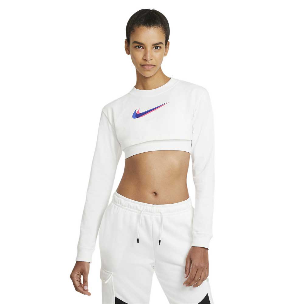 T-shirts Nike T-shirt à Manches Longues Sportswear Crop Print White