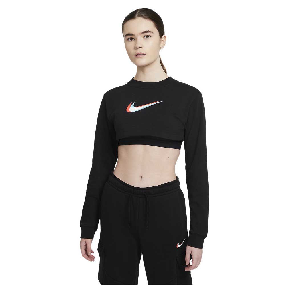 Vêtements Nike T-shirt à Manches Longues Sportswear Crop Print Black