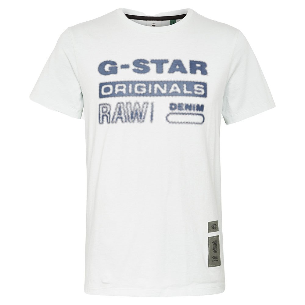 Men Gstar Originals Hd Graphic Short Sleeve T-Shirt White