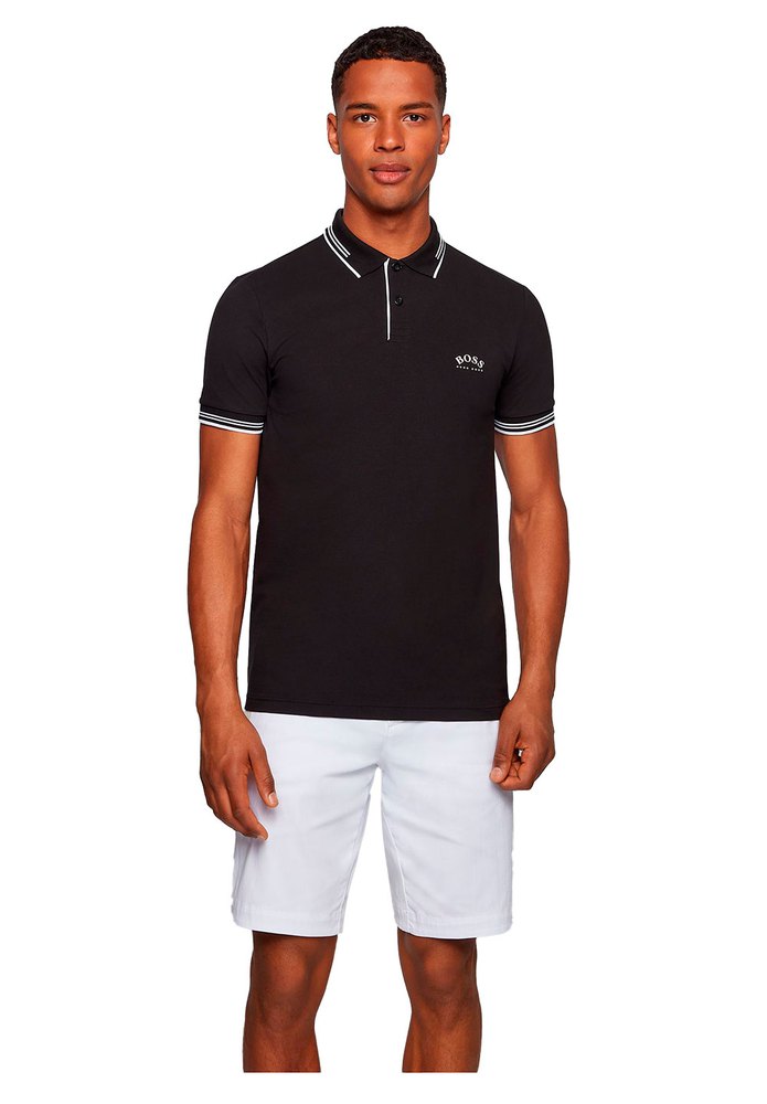 Clothing BOSS Paul Curved Short Sleeve Polo Shirt Black