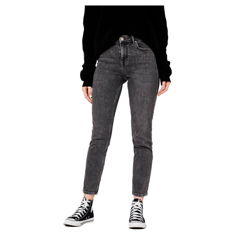 Pants Pieces Lili Slim Mid Waist Crew Jeans Grey