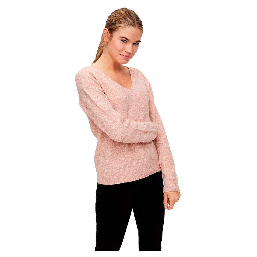 Women Pieces Perla V-Neck Sweater Pink