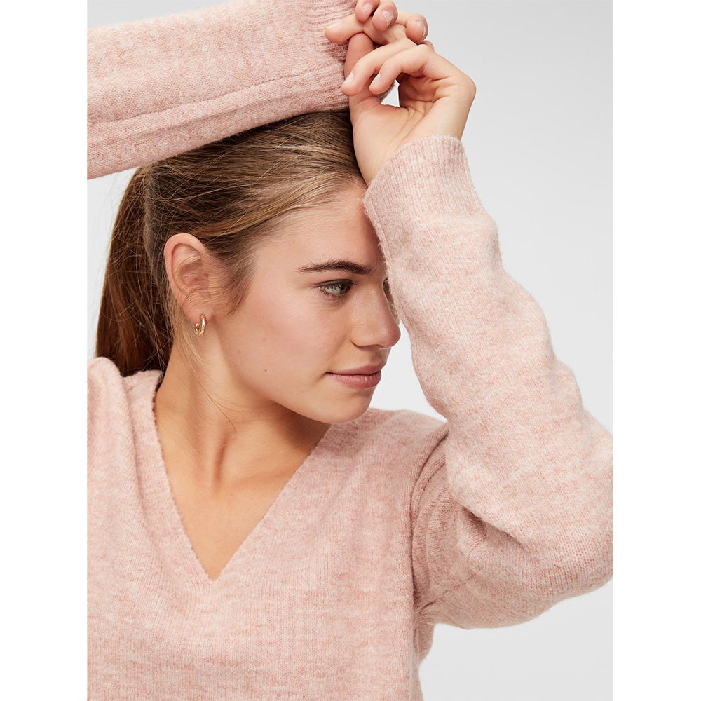 Women Pieces Perla V-Neck Sweater Pink
