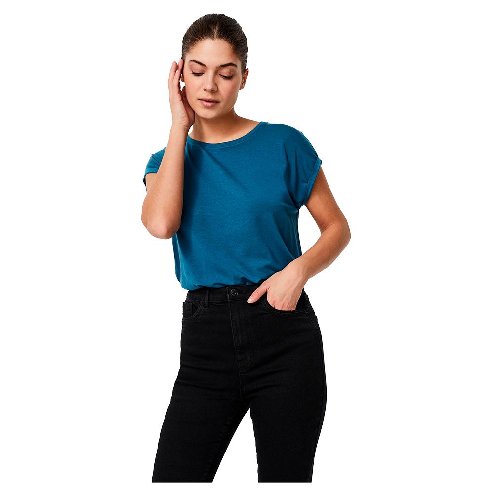 Clothing Vero Moda Ava Plain Short Sleeve T-Shirt Blue