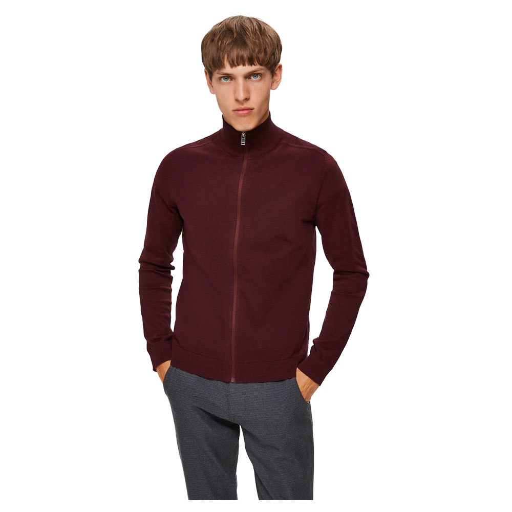 Sweaters Selected Berg Full Zip Cardigan Red