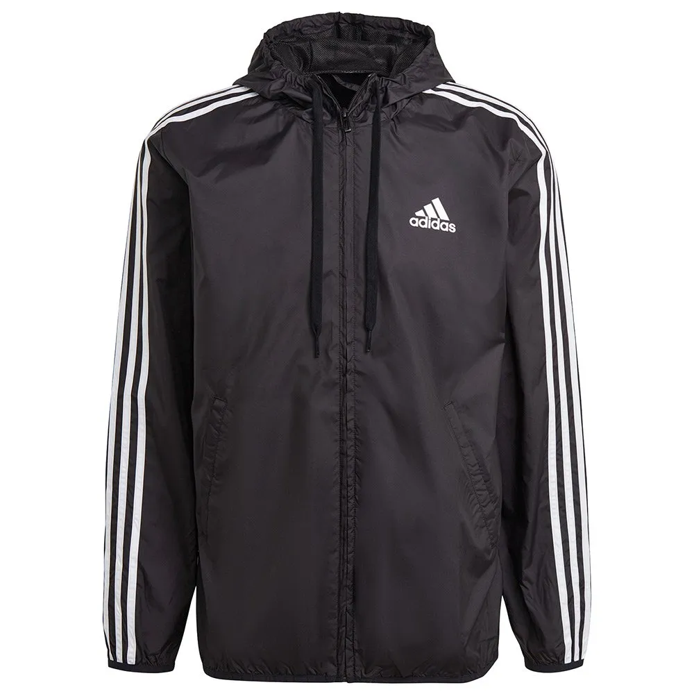 adidas 3 Stripes Woven Windbreaker Jacket Black, Dressinn