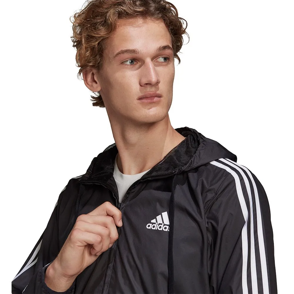 adidas 3 Stripes Woven Windbreaker Jacket Black, Dressinn