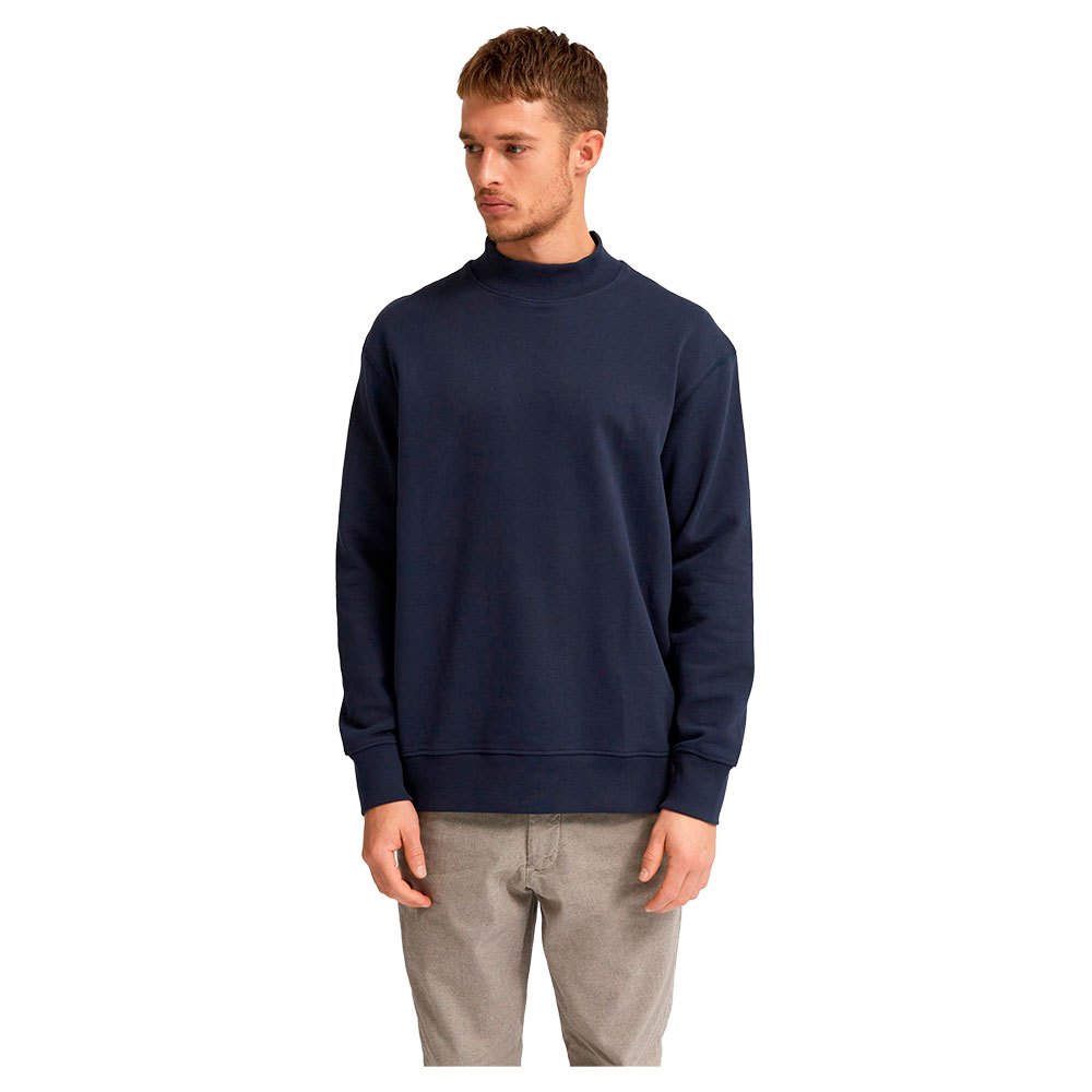 Men Selected Loose Dawson 380 High Neck Sweatshirt Blue