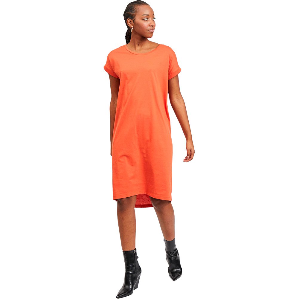 Dresses Vila Dreamers Short Sleeve Knee Dress Orange