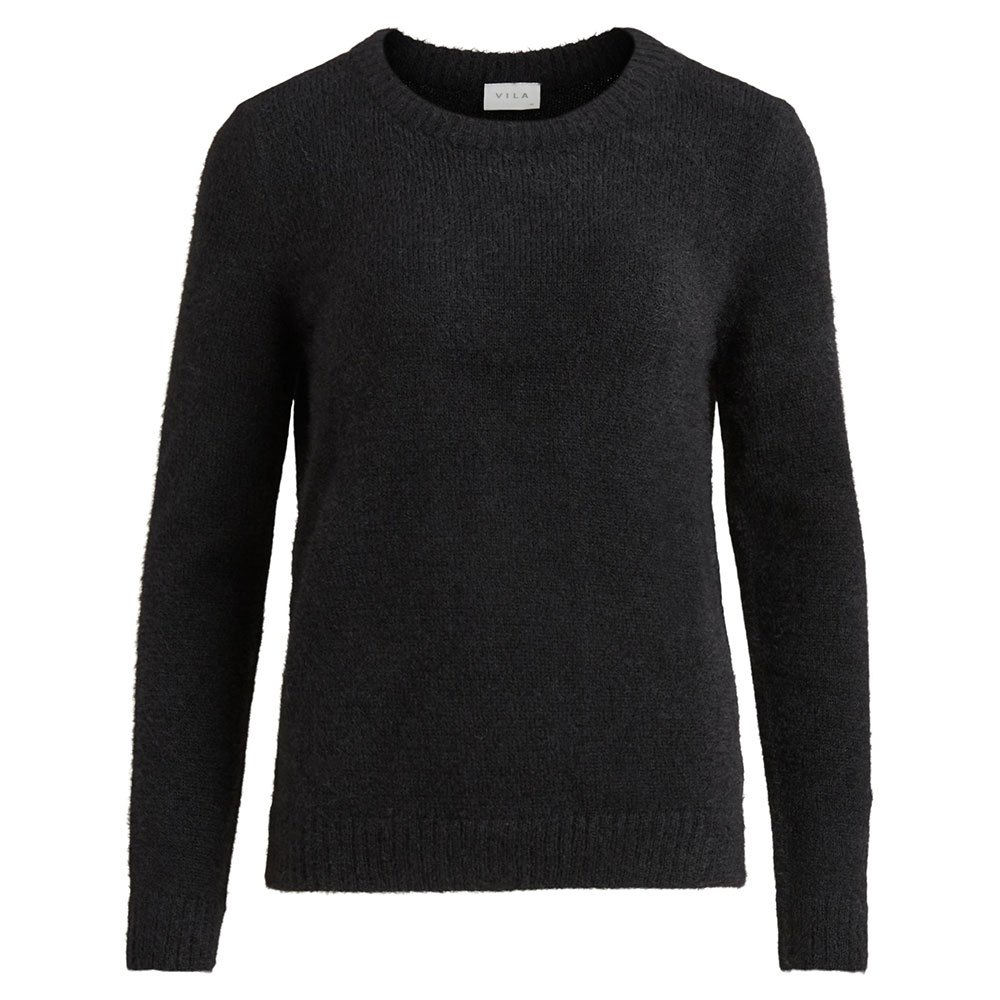 Women Vila Feami Long Sleeve O Neck Sweater Black