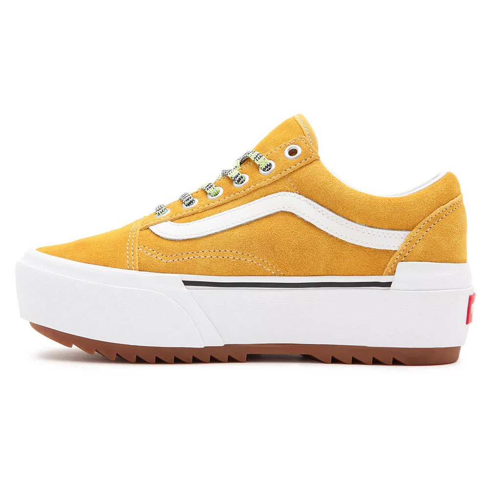 Femme Vans Formateurs Old Skool Stacked Multi Lace Golden Yellow / True White