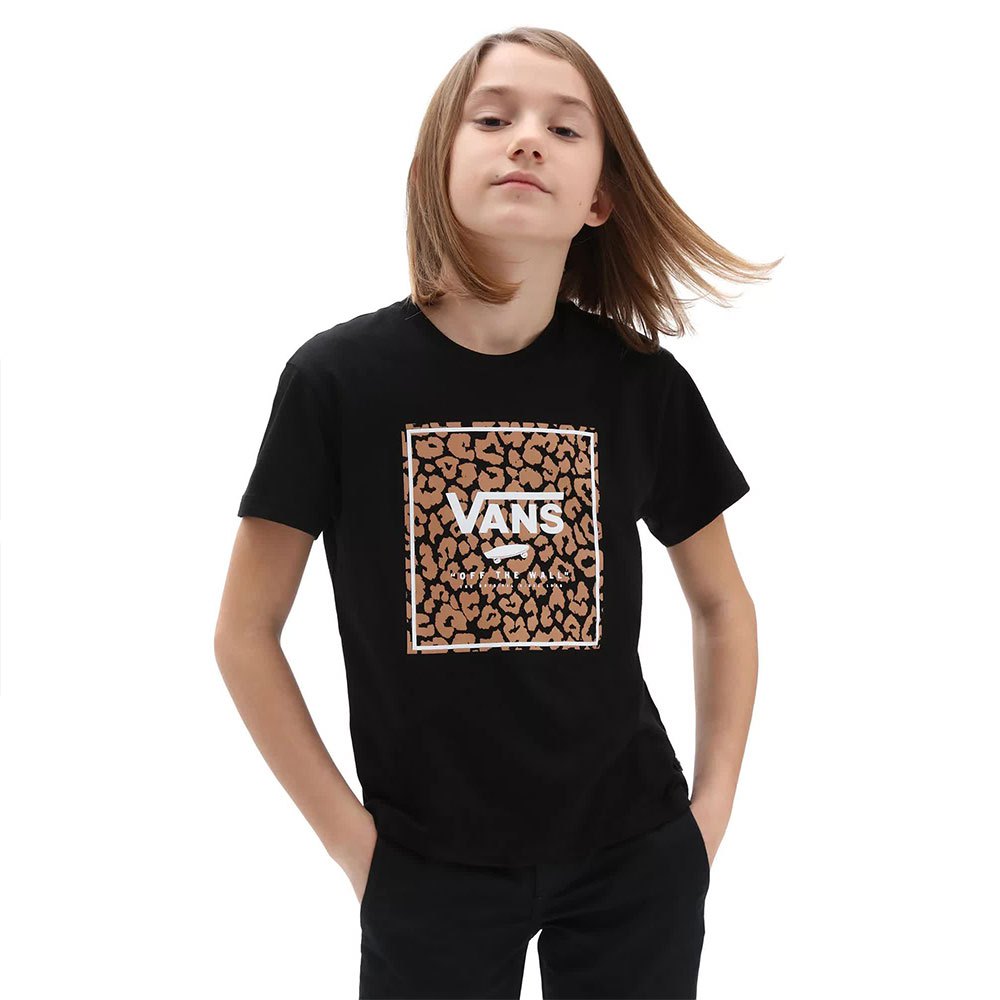 Clothing Vans Leopard Print Box Short Sleeve T-Shirt Black