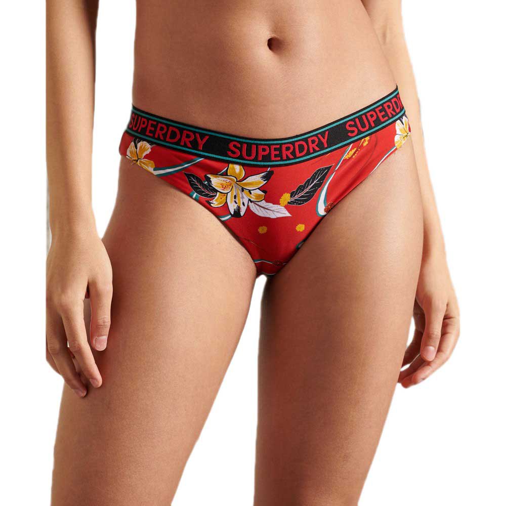 Women Superdry Logo Surf Bikini Bikini Bottom Red