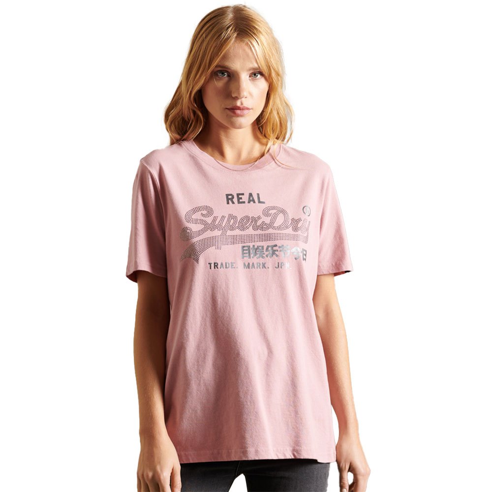 T-shirts Superdry Vintage Logo Boho Sparkle Short Sleeve T-Shirt Pink