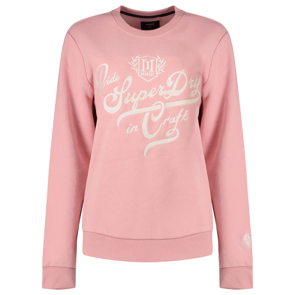 Sweatshirts And Hoodies Superdry Pride In Craft Crew Sweatshirt Pink
