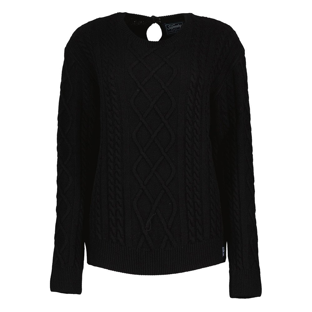Clothing Superdry Premium Cable Crew Sweater Black
