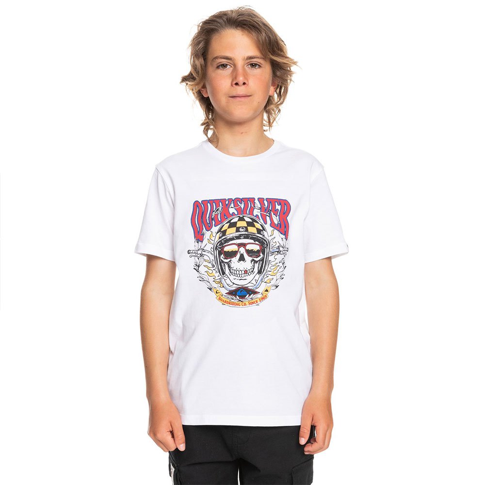 Clothing Quiksilver Biker Skull Short Sleeve T-Shirt White