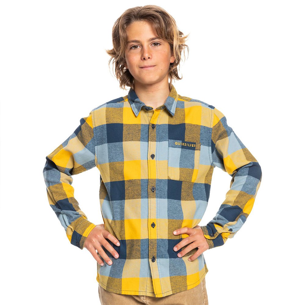 Clothing Quiksilver Motherfly Flannel Long Sleeve Shirt Yellow