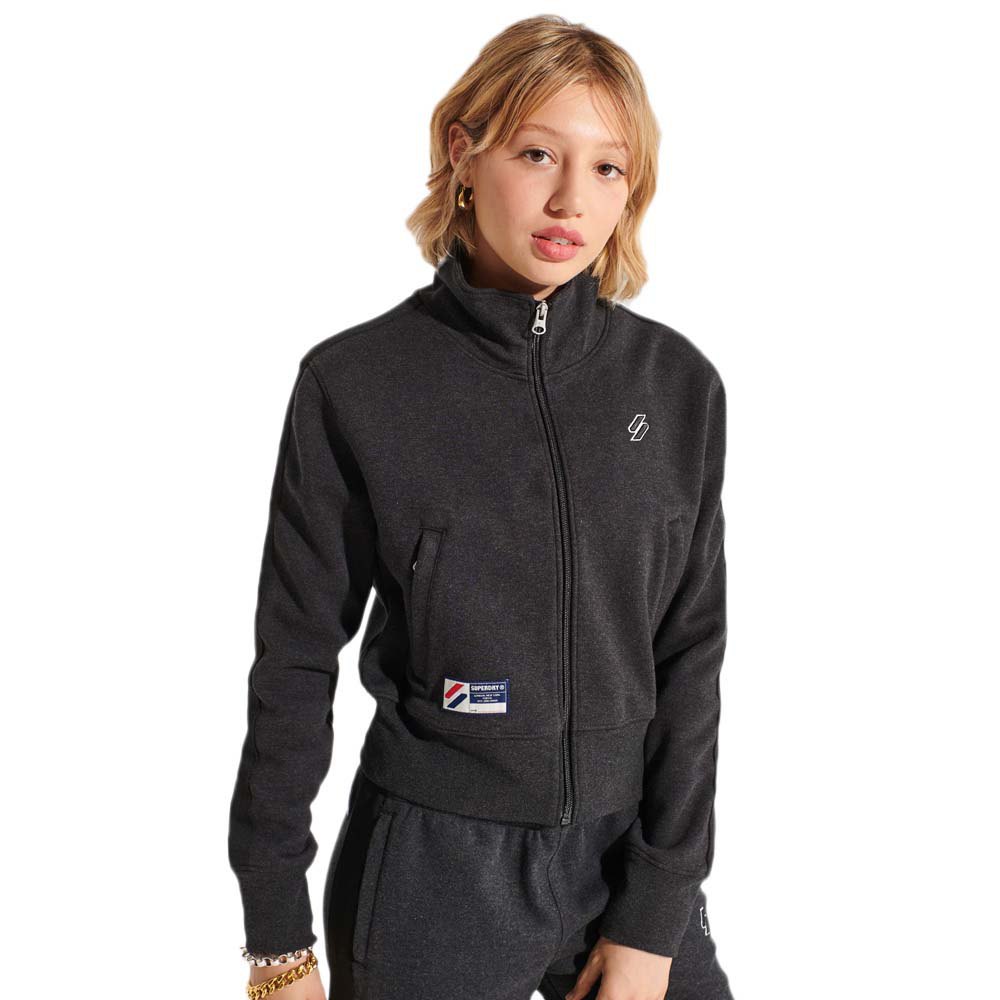 Women Superdry Code Track Full Zip Sweatshirt Black