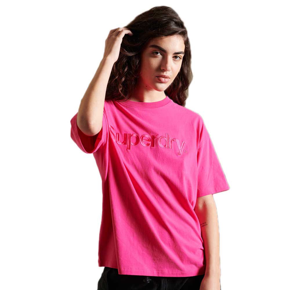 Women Superdry Core Logo Source Short Sleeve T-Shirt Pink